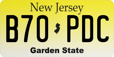 NJ license plate B70PDC