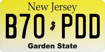 NJ license plate B70PDD