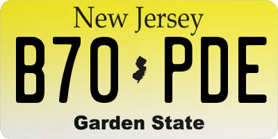 NJ license plate B70PDE