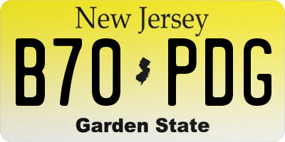 NJ license plate B70PDG