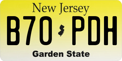 NJ license plate B70PDH