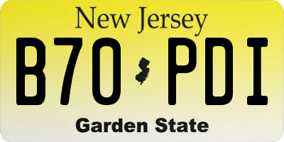 NJ license plate B70PDI