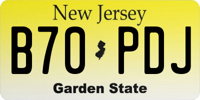 NJ license plate B70PDJ