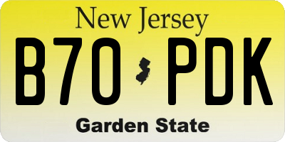 NJ license plate B70PDK