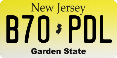 NJ license plate B70PDL