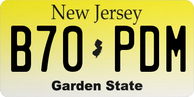 NJ license plate B70PDM