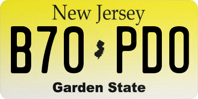 NJ license plate B70PDO
