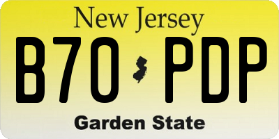 NJ license plate B70PDP