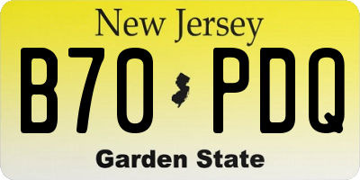 NJ license plate B70PDQ