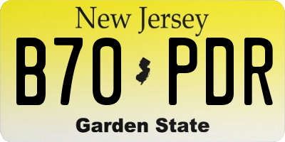 NJ license plate B70PDR