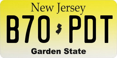 NJ license plate B70PDT