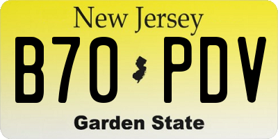 NJ license plate B70PDV