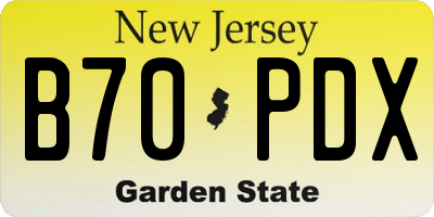 NJ license plate B70PDX