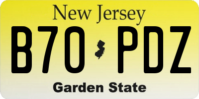 NJ license plate B70PDZ