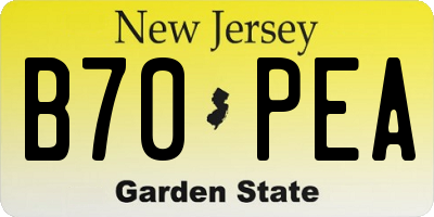 NJ license plate B70PEA