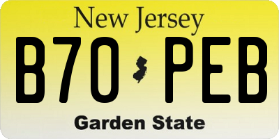 NJ license plate B70PEB