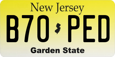 NJ license plate B70PED