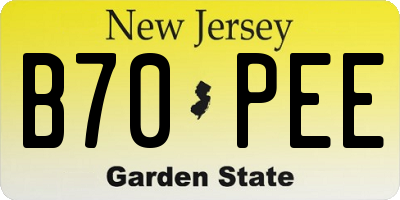 NJ license plate B70PEE