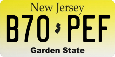 NJ license plate B70PEF