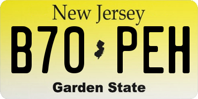 NJ license plate B70PEH