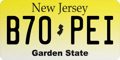 NJ license plate B70PEI