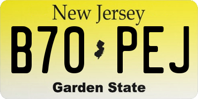 NJ license plate B70PEJ