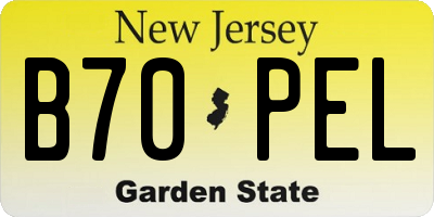 NJ license plate B70PEL