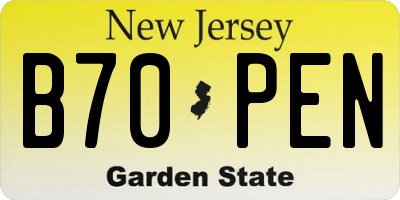 NJ license plate B70PEN