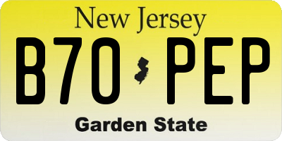 NJ license plate B70PEP