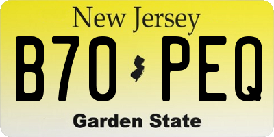 NJ license plate B70PEQ