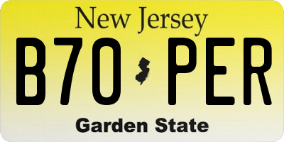 NJ license plate B70PER