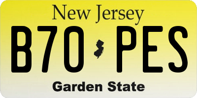NJ license plate B70PES