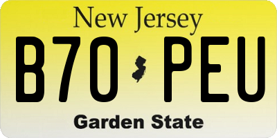 NJ license plate B70PEU