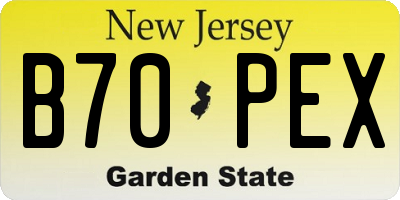 NJ license plate B70PEX