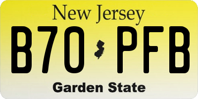NJ license plate B70PFB