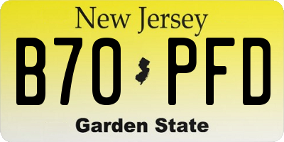 NJ license plate B70PFD
