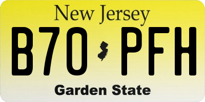 NJ license plate B70PFH
