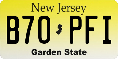 NJ license plate B70PFI