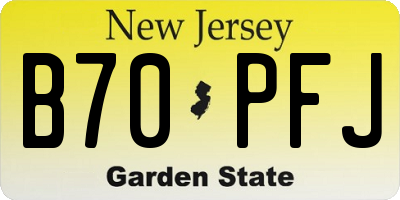NJ license plate B70PFJ