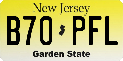 NJ license plate B70PFL