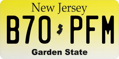 NJ license plate B70PFM