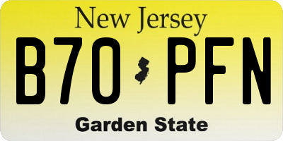 NJ license plate B70PFN
