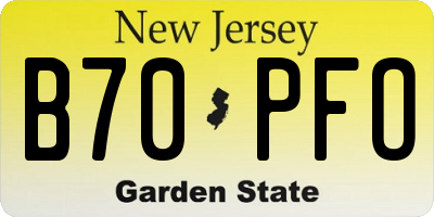 NJ license plate B70PFO