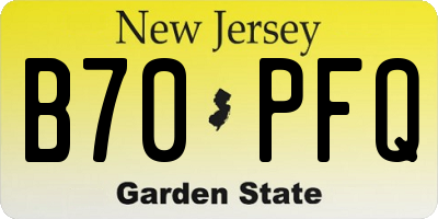 NJ license plate B70PFQ