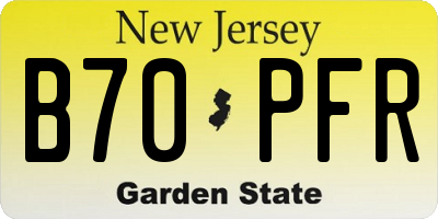 NJ license plate B70PFR