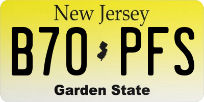 NJ license plate B70PFS