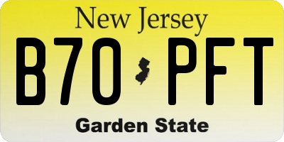 NJ license plate B70PFT