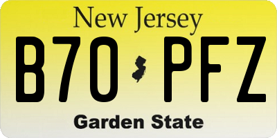 NJ license plate B70PFZ