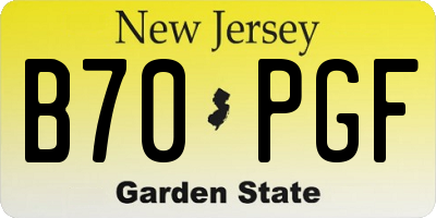 NJ license plate B70PGF