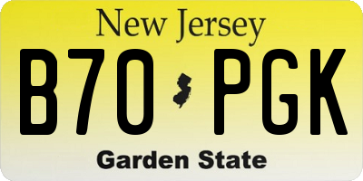 NJ license plate B70PGK